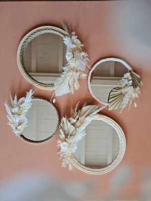 Miroir ronds fleuris