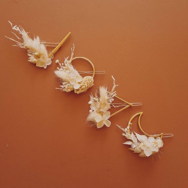 barrette clips fleurs séchées