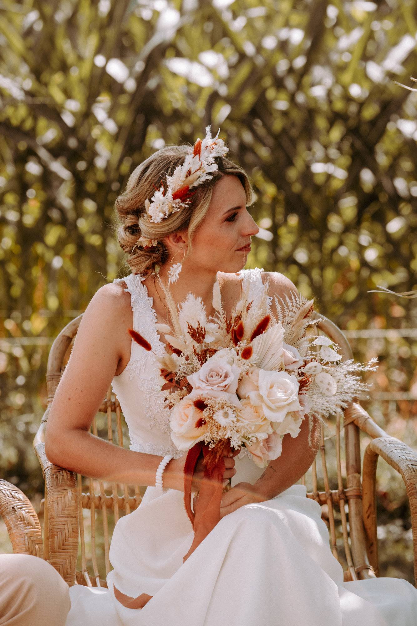 bouquet de mariée fleurs séchées